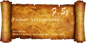 Felber Szilveszter névjegykártya